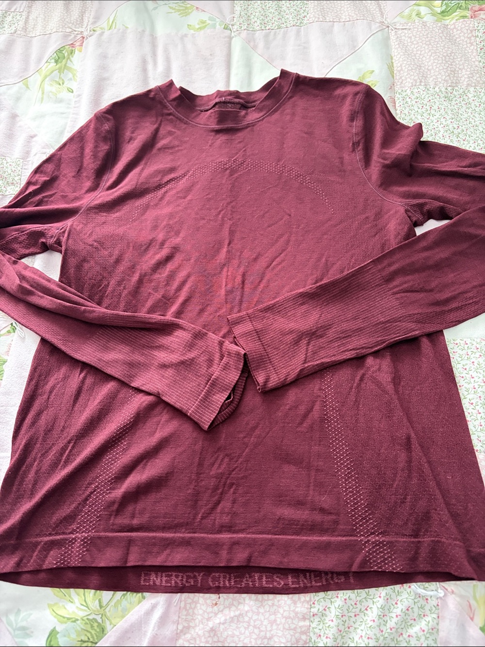 lululemon athletica swiftly wool Long Sleeve Crew Top in Burgundy